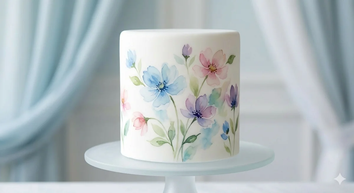 Floral White Forest Cake